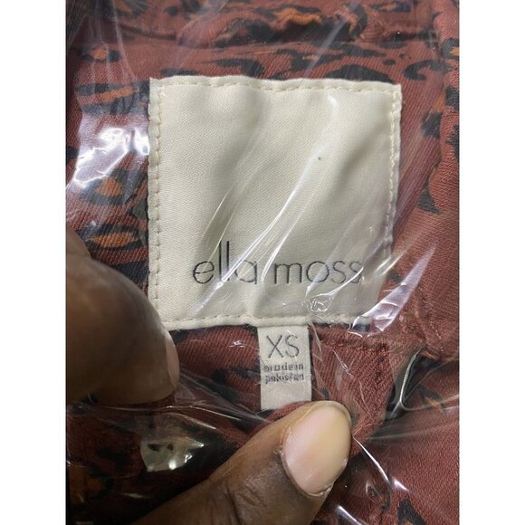 Ella Moss Woman's Cheetah Swirl Lenna Stretch Cotton Denim Stretch Jacket SZ‎ XS - Picture 7 of 8